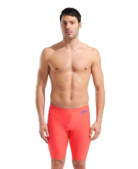 Arena Performance Hyperflow Solid Swim Jammer - Sunset/Neon Blue