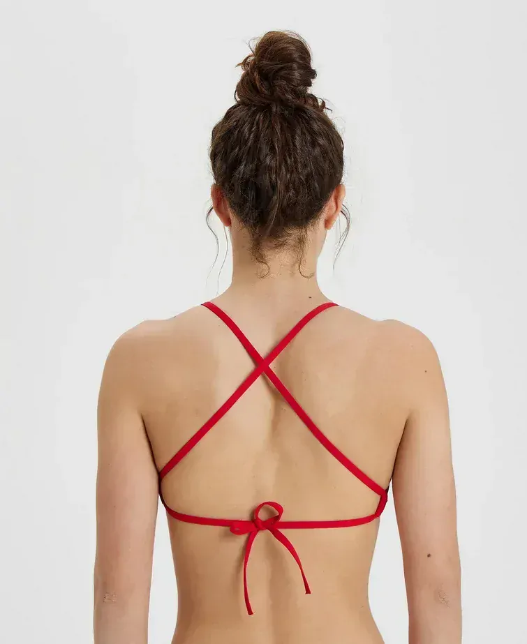 Arena Team Swim Top Tie Back Solid Red
