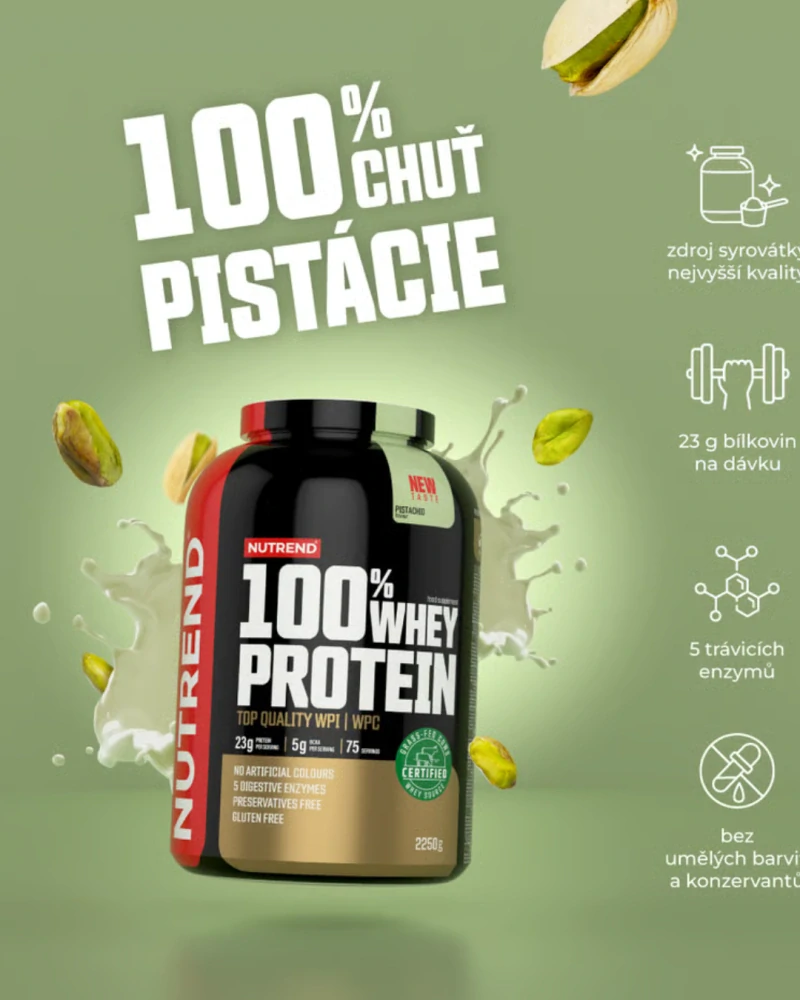 Nutrend Grass-Fed 100% Whey Protein - Pistácie 80g