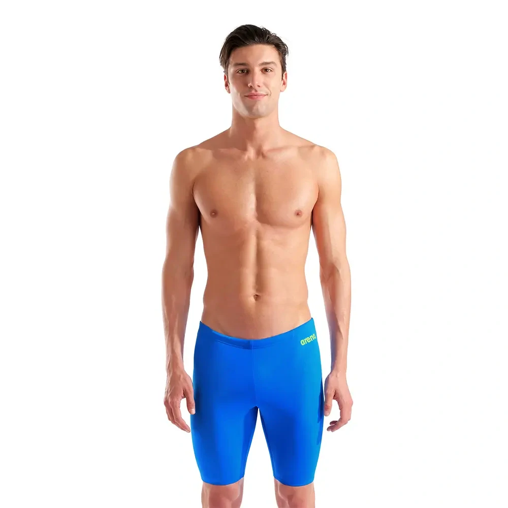 Arena Team Swim Jammer Solid Blue River - Artic Lime