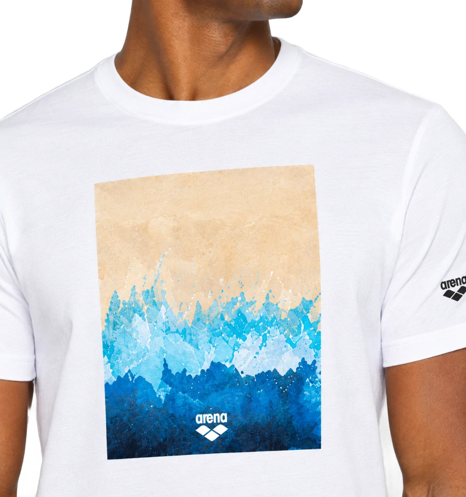 Arena T-Shirt Solid Cotton - White Beach