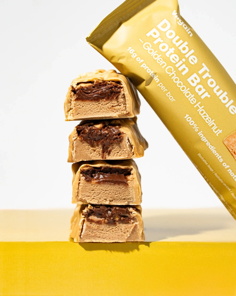 Vilgain Double Trouble Protein Bar - Zlatá čokoláda s lískovým oříškem
