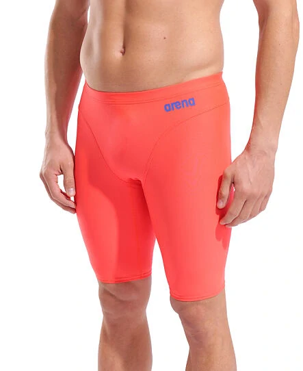 Arena Performance Hyperflow Solid Swim Jammer - Sunset/Neon Blue