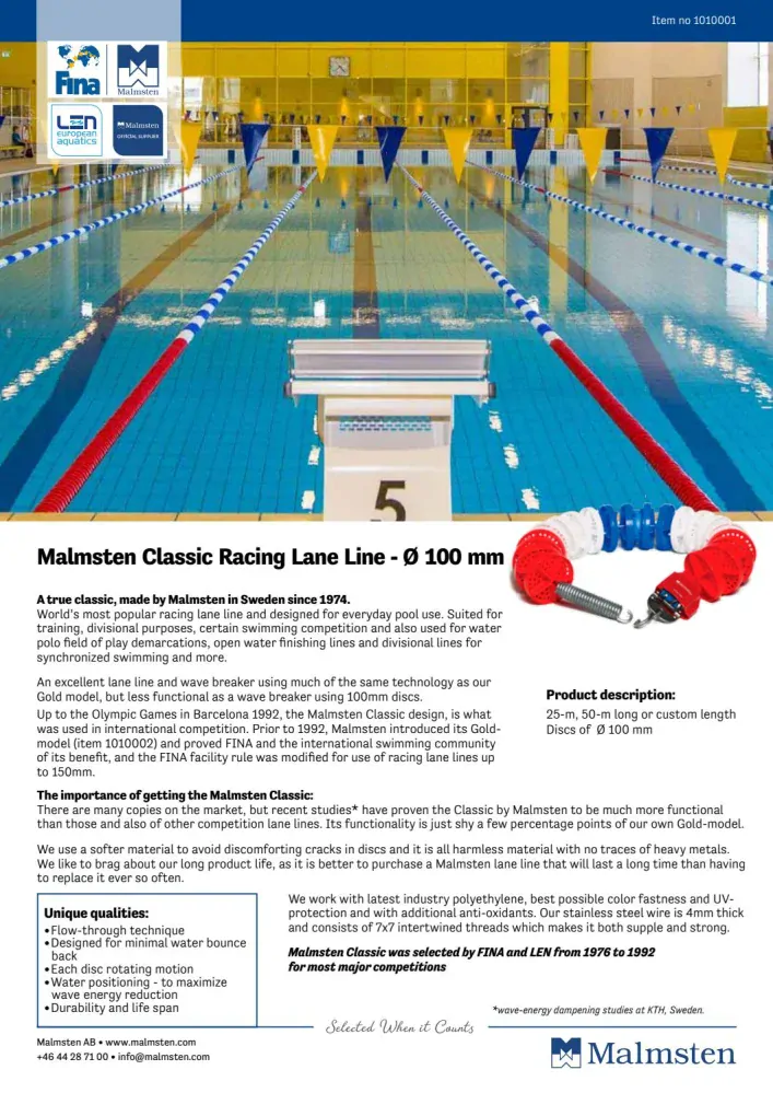 Plavecká dráha Malmsten - Classic 25m