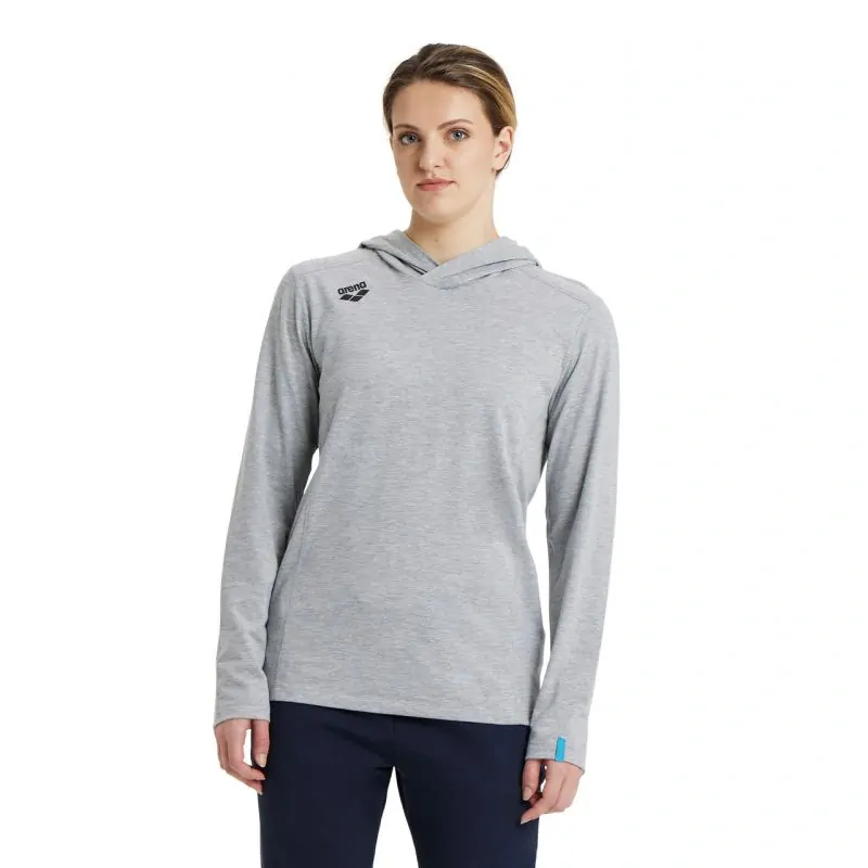 Arena Team Hooded Long Sleeve T-Shirt Medium Grey