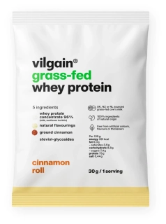 Vilgain Grass-Fed Whey Protein Skořicová rolka 30g